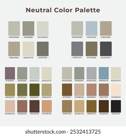 Neutral color palette vector collections