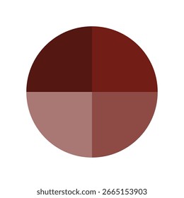 Neutral color Vector illustration. Four earthy tones. Muted palette background. Circular graph symbol.