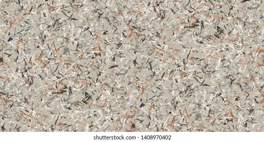 Neutral colored brown beige grungy recycled speckled elements natural terrazzo camouflage textured surface seamless repeat vector pattern. Grunge, cement, concrete.  Gravel.