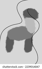 Neutral colored vector illustration in abstract shape, in dark and subdued colors.