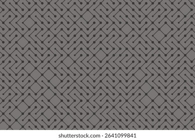 Neutral colors monochrome technology abstract background geometric random bg seamless vector pattern