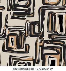 Color neutro Abstractas Pinceladas diseño de patrones sin fisuras para textiles de moda, gráficos y artesanías