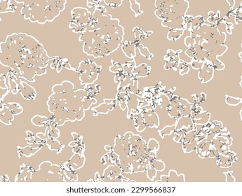 Neutrale Farbe Abstrakte florale beige Elfenbeinmuster nahtlose Muster-Design für Modetextilien, Grafiken, Hintergründe und Kunsthandwerk