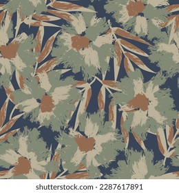 Neutral Colour Abstract Floral seamless pattern design for fashion textiles, graphics, backgrounds and crafts