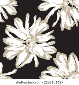 Neutral Colour Abstract Floral seamless pattern design for fashion textiles, graphics, backgrounds and crafts