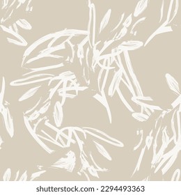 Neutral Colour Abstract Floral seamless pattern design for fashion textiles, graphics, backgrounds and crafts