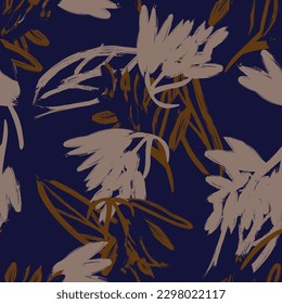 Neutral Colour Abstract Floral seamless pattern design for fashion textiles, graphics, backgrounds and crafts