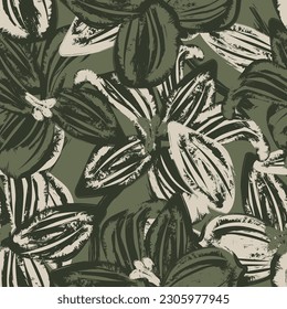 Neutral Colour Abstract Floral seamless pattern design for fashion textiles, graphics, backgrounds and crafts