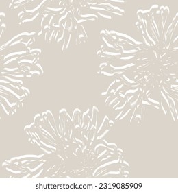 Neutral Colour Abstract Floral seamless pattern design for fashion textiles, graphics, backgrounds and crafts