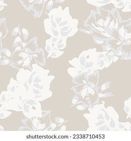 Neutral Colour Abstract Floral seamless pattern design for fashion textiles, graphics, backgrounds and crafts