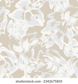 Neutral Colour Abstract Floral seamless pattern design for fashion textiles, graphics, backgrounds and crafts