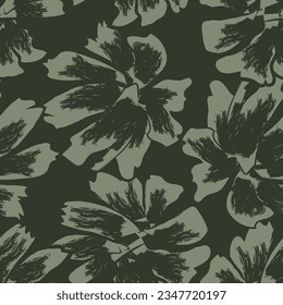 Neutral Colour Abstract Floral seamless pattern design for fashion textiles, graphics, backgrounds and crafts