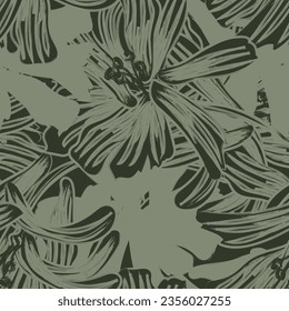 Neutral Colour Abstract Floral seamless pattern design for fashion textiles, graphics, backgrounds and crafts