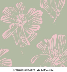 Neutral Colour Abstract Floral seamless pattern design for fashion textiles, graphics, backgrounds and crafts