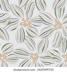 Neutral Colour Abstract Floral seamless pattern design for fashion textiles, graphics, backgrounds and crafts