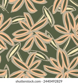Neutrale Farbe Abstraktes florales nahtloses Muster-Design für Modetextilien, Grafiken, Hintergründe und Kunsthandwerk