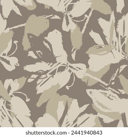 Neutral Colour Abstract Floral seamless pattern design for fashion textiles, graphics, backgrounds and crafts