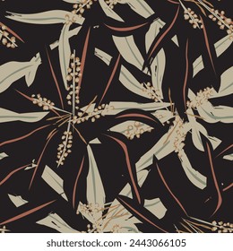 Neutral Colour Abstract Floral seamless pattern design for fashion textiles, graphics, backgrounds and crafts