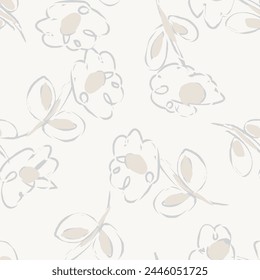 Neutral Colour Abstract Floral seamless pattern design for fashion textiles, graphics, backgrounds and crafts

