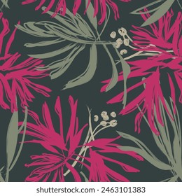 Neutral Colour Abstract Floral seamless pattern design for fashion textiles, graphics, backgrounds and crafts