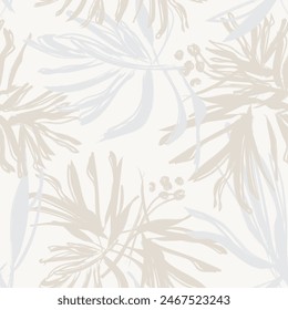 Neutral Colour Abstract Floral seamless pattern design for fashion textiles, graphics, backgrounds and crafts