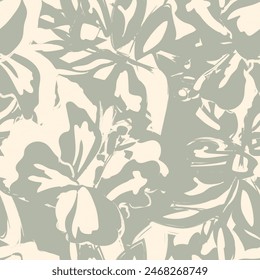 Neutral Colour Abstract Floral seamless pattern design for fashion textiles, graphics, backgrounds and crafts