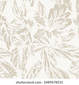 Neutral Colour Abstract Floral seamless pattern design for fashion textiles, graphics, backgrounds and crafts