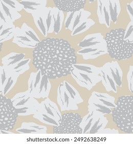 Neutral Colour Abstract Floral seamless pattern design for fashion textiles, graphics, backgrounds and crafts