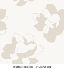 Neutral Colour Abstract Floral seamless pattern design for fashion textiles, graphics, backgrounds and crafts