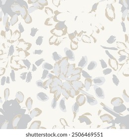 Neutral Colour Abstract Floral seamless pattern design for fashion textiles, graphics, backgrounds and crafts