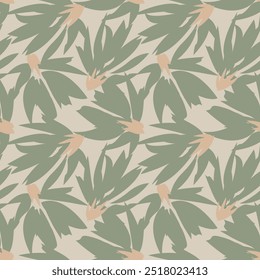 Neutral Colour Abstract Floral seamless pattern design for fashion textiles, graphics, backgrounds and crafts