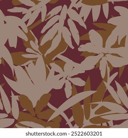 Neutral Colour Abstract Floral seamless pattern design for fashion textiles, graphics, backgrounds and crafts