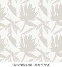 Neutral Colour Abstract Floral seamless pattern design for fashion textiles, graphics, backgrounds and crafts