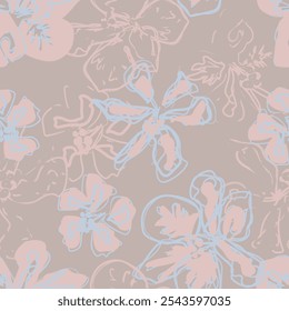 Neutral Colour Abstract Floral seamless pattern design for fashion textiles, graphics, backgrounds and crafts