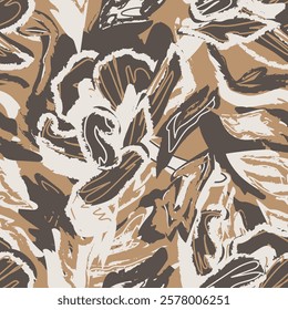 Neutral Colour Abstract Floral seamless pattern design for fashion textiles, graphics, backgrounds and crafts