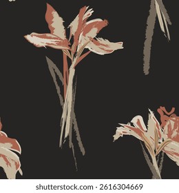 Neutral Colour Abstract Floral seamless pattern design for fashion textiles, graphics, backgrounds and crafts