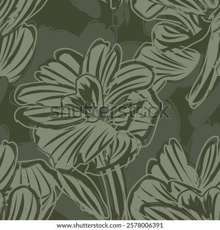 Neutral Colour Abstract Floral seamless pattern design for fashion textiles, graphics, backgrounds and crafts