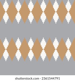 Neutral Colour Argyle fair isle seamless pattern design for knitwear, fashion textile, graphics