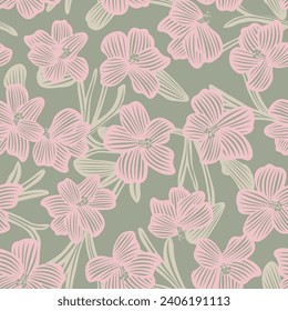 Neutral Colour Botanical Floral seamless pattern design for fashion textiles, graphics, backgrounds and crafts