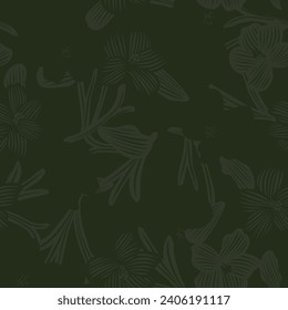 Neutral Colour Botanical Floral seamless pattern design for fashion textiles, graphics, backgrounds and crafts