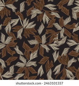 Neutral Colour Botanical Floral seamless pattern design for fashion textiles, graphics, backgrounds and crafts