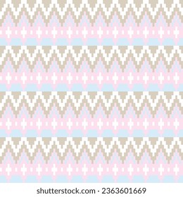 Neutral Colour Chevron fair isle seamless pattern design for knitwear, fashion textile, graphics