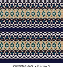 Neutral Colour Chevron fair isle seamless pattern design for knitwear, fashion textile, graphics