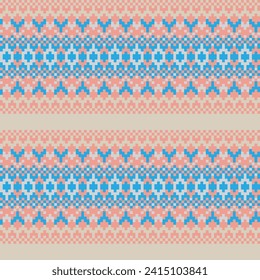 Neutral Color Chevron fair Isle nahtlose Muster-Design für Strickwaren, Modetextilien, Grafiken