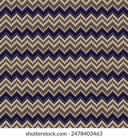 Neutral Colour Chevron fair isle seamless pattern design for knitwear, fashion textile, graphics