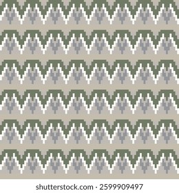 Neutral Colour Chevron fair isle seamless pattern design for knitwear, fashion textile, graphics