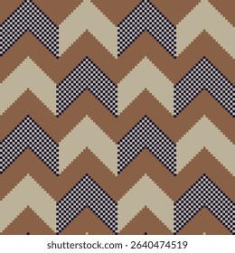 Neutral Colour Chevron fair isle seamless pattern design for knitwear, fashion textile, graphics