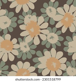 Neutral Colour Ditsy Floral seamless pattern design for fashion textiles, graphics, backgrounds and crafts