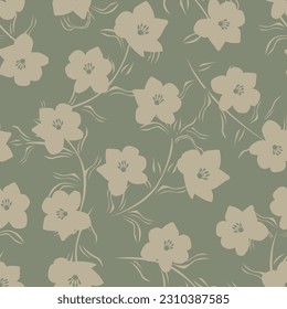 Neutral Colour Floral seamless pattern background for fashion textiles, graphics, backgrounds and crafts