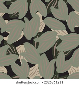 Color neutro Color floral fondo de patrón sin costura para textiles de moda, gráficos, fondos y artesanías